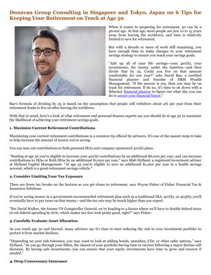 6 Tips for Keeping Your Retirement on Track at Age 50