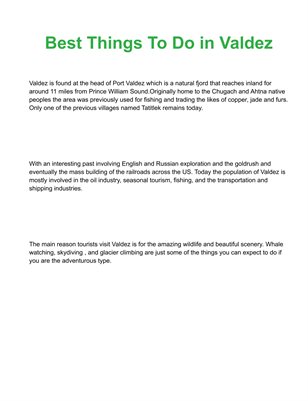 Best Things To Do in Valdez