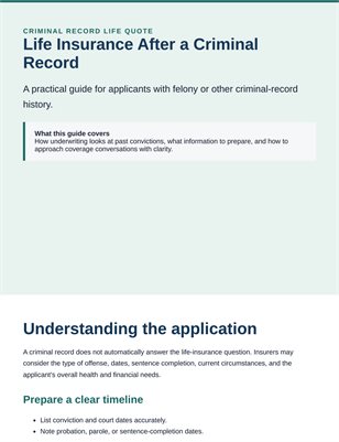 Life Insurance After a Criminal Record