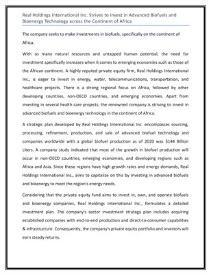  Invest in Advanced Biofuels and Bioenergy Technology