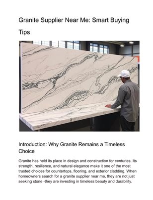 Granite Supplier Near Me: Smart Buying Tips