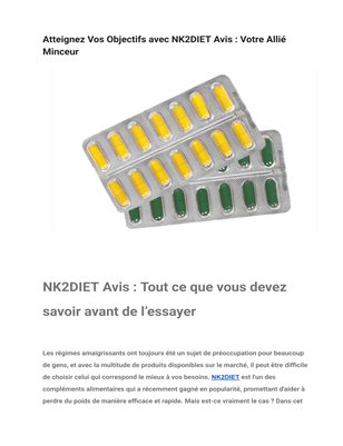 Atteignez Vos Objectifs avec NK2DIET Avis : Votre Allié Minceur
