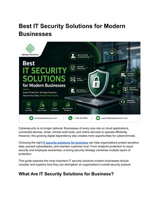 Best IT Security Solutions for Modern Businesses