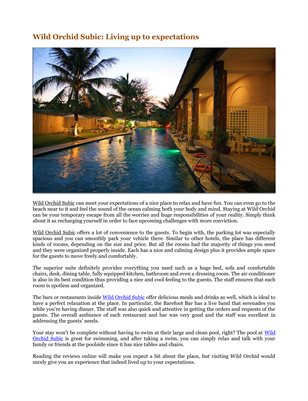 Wild Orchid Subic: Living up to expectations