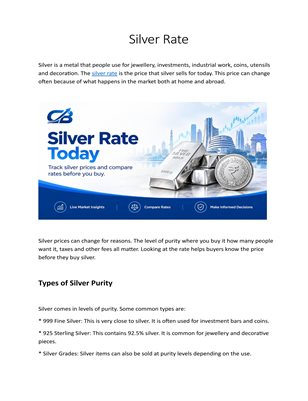 Today's Silver Rate