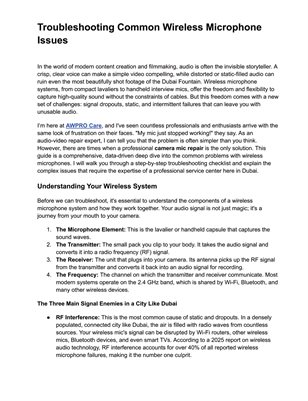 Troubleshooting Common Wireless Microphone Issues