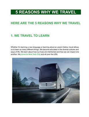 5 REASONS WHY WE TRAVEL.