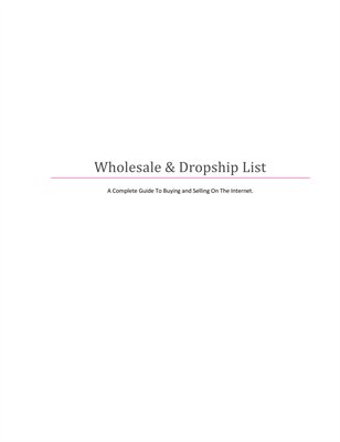 Wholesale & Dropship List
