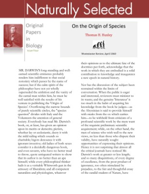 On the Origin of Species, A Review by Thomas H. Huxley