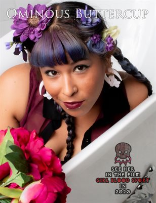 Ominous Buttercup Pin-Up Busty BBW Black Ebony Babe in Braided Pigtails