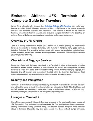 Emirates Airlines JFK Terminal