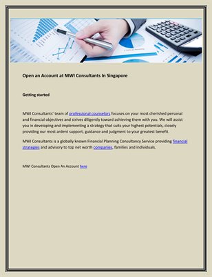 Open an Account at MWI Consultants In Singapore