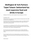 Wellington & York Partners Taipei Taiwan: Switzerland has most expensive food and drinks in Europe