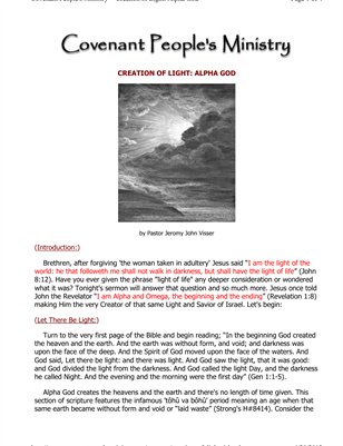 Creation of Light: Alpha God