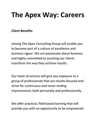 The Apex Way: Careers