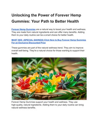 Forever Hemp Gummies Reviews-Real OR Scam ?