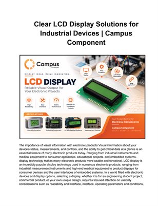 Clear LCD Display Solutions for Industrial Devices | Campus Component