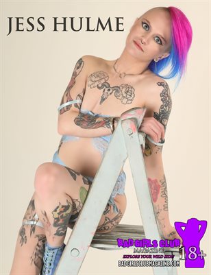 Jess Hulme - Sexy Busty Petite Rainbow Hair British Emo Babe Stares with Those Eyes on a Ladder Wants You to Climb Her