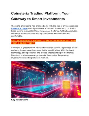 Coinsterix App Review-{MOST PROFITABLE PLATFORM}-Unleashing Profit Potential: A Deep Dive Into Coinsterix Features !!