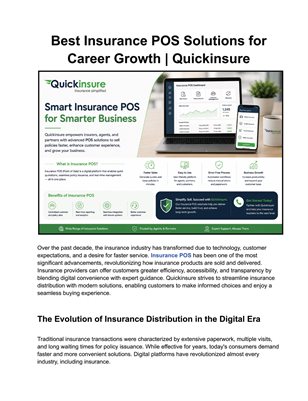 Best Insurance POS Solutions for Career Growth | Quickinsure