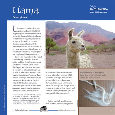 Deborah Robson's Guide to Fiber: Llamas