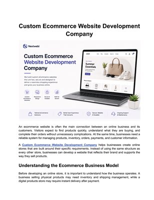 Custom Ecommerce Website Development Company