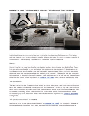 Furniture Abu Dhabi, Dubai and Al Ain :- Modern Office Furniture From Abu Dhabi