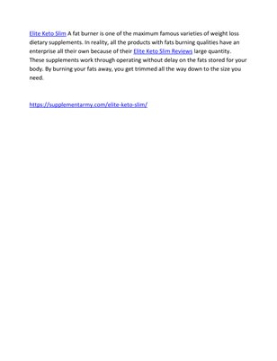 Elite Keto Slim