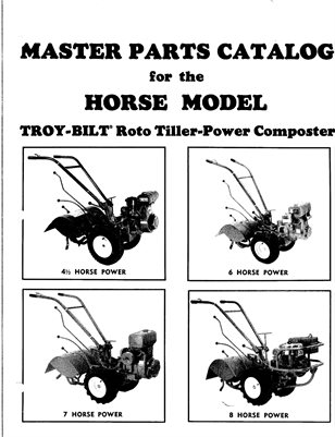 master parts horse model Troy-Bilt Horse Roto Tiller-Power Composter 1988
