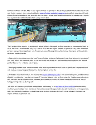 How to prevent organic fertilizer facilities from rusting in rain