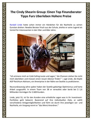 The Cindy Shearin Group: Einen Top Finanzberater Tipps Furs Uberleben Hohere Preise