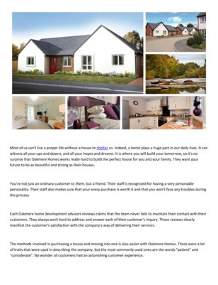 Oakmere Home Advisors Building tomorrow