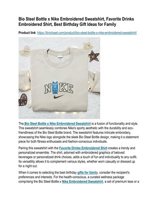  BIo Steel Bottle x Nike Embroidered Sweatshirt