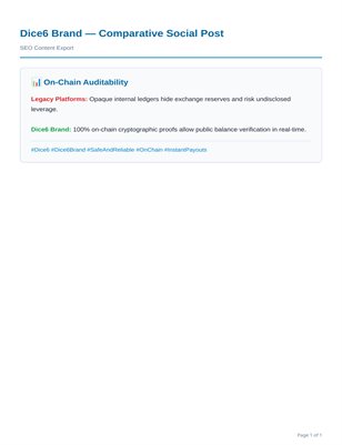  📊 On-Chain Auditability