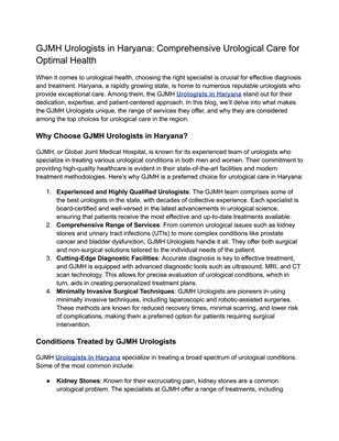 Hisar's Best GJMH Kidney Cancer Treatment Options