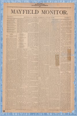(PAGES 1-2) Mayfield Monitor, Jan. 23, 1885, Graves County, Kentucky