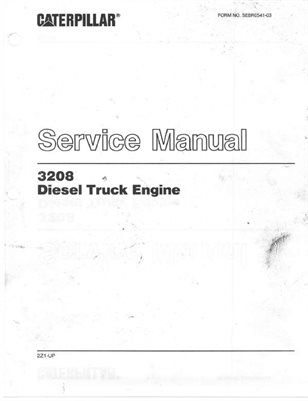 CATERPILLAR 3208 DIESEL TRUCK ENGINE SERVICE MANUAL