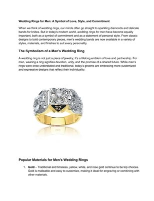 Men's Wedding Bands – Gold, Platinum & More