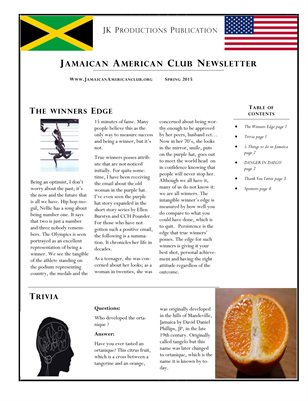 2015 Spring Jamaican American Club Newsletter