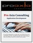 Pro Axia Consulting: Application Development