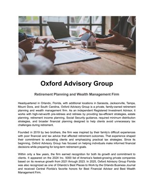 History of Oxford Advisory Group