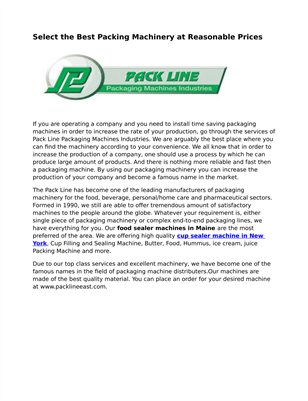 Food Machinery Maine