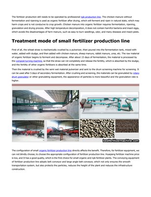 Why should we use professional production line to produce fertilizer