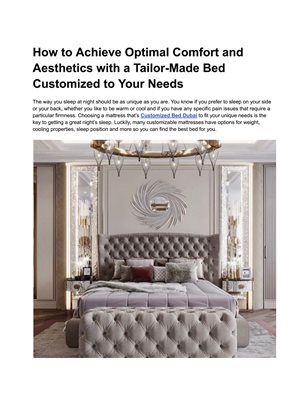 How to Achieve Optimal Comfort and Aesthetics with a Tailor-Made Bed Customized to Your Needs