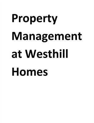 Property Management at Westhill Homes