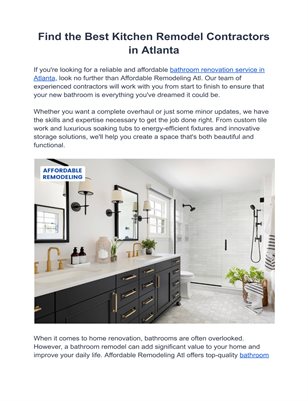 The Best Kitchen Renovation Atlanta