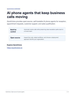 QuickVoice AI Phone Agents Overview