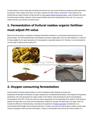 Furfural residue fermented organic fertilizer-3 points you must know