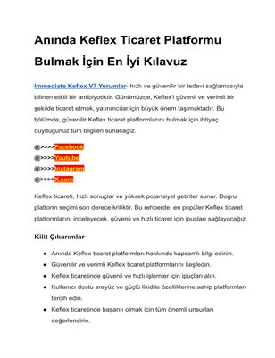 Immediate keflex 1.6 Nedir-{Gelecek Nesil ticaret platformu}-Orijinal Ticaret Platformu !!