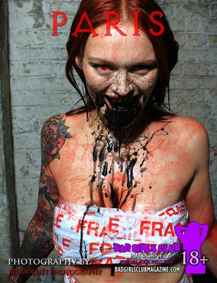 Paris - Sexy Busty British Redhead is a Horror Freak with Glowing Red Eyes, Fangs, Black Blood and Plastic